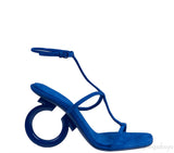 Blue Suede Elina Sandals