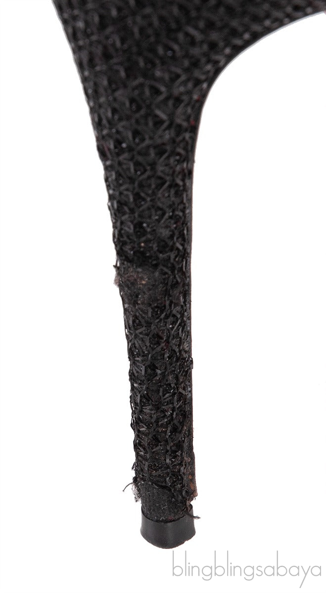 Christian Louboutin Metallic Black Fabric Heels