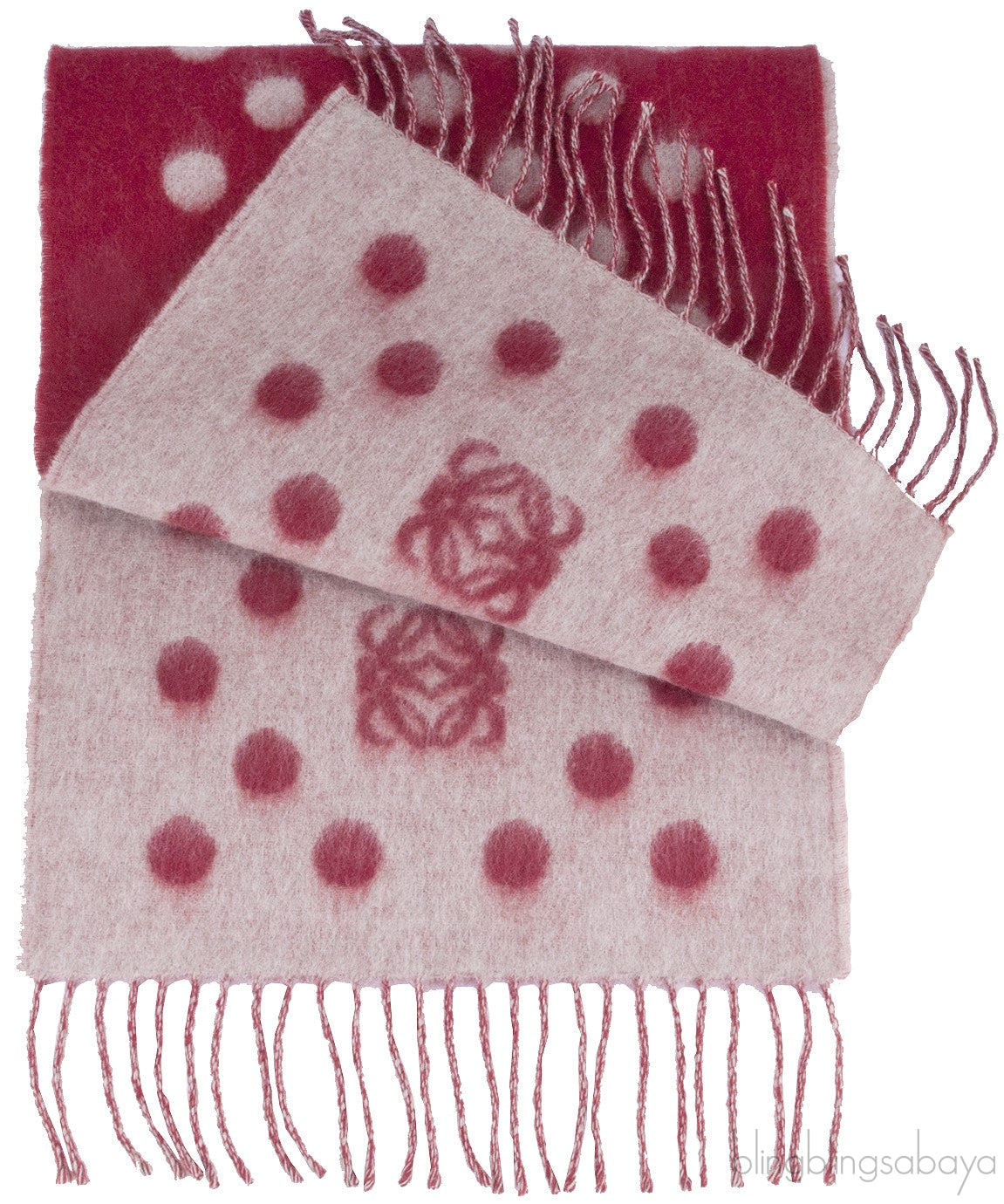 Polka Dot Anagram Red Scarf
