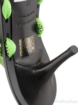 Green Logo Lace Up Heels