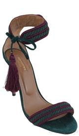 Bi-color Suede Fringed Tassel Sandals