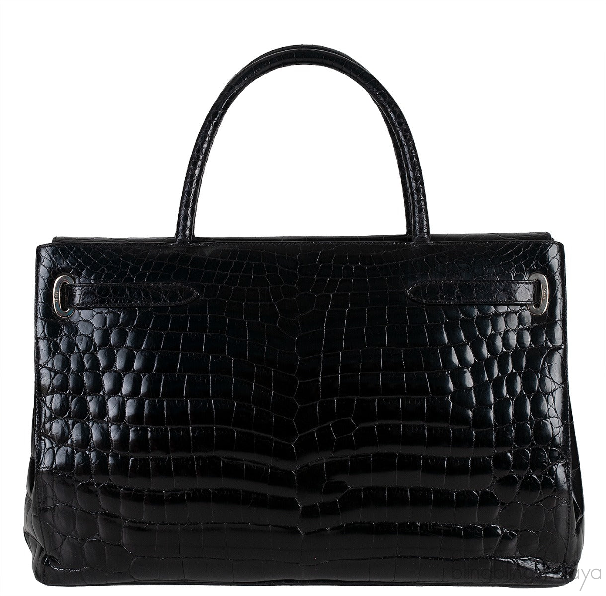 Black Crocodile Darcy Tote