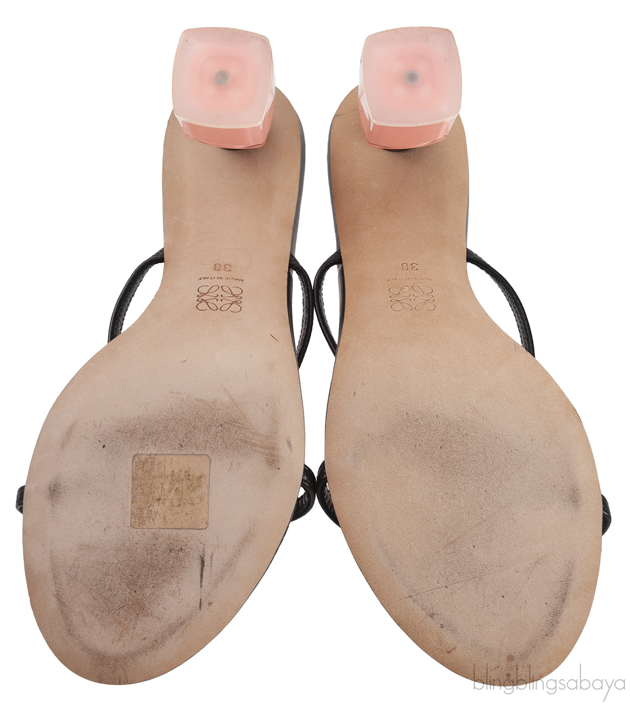 Loewe Black Strappy Nail Polish Leather Sandals
