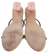 Loewe Black Strappy Nail Polish Leather Sandals