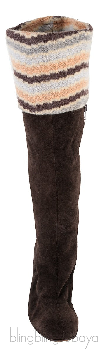 Suede Leather Boots Brown