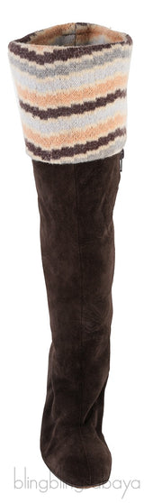 Suede Leather Boots Brown