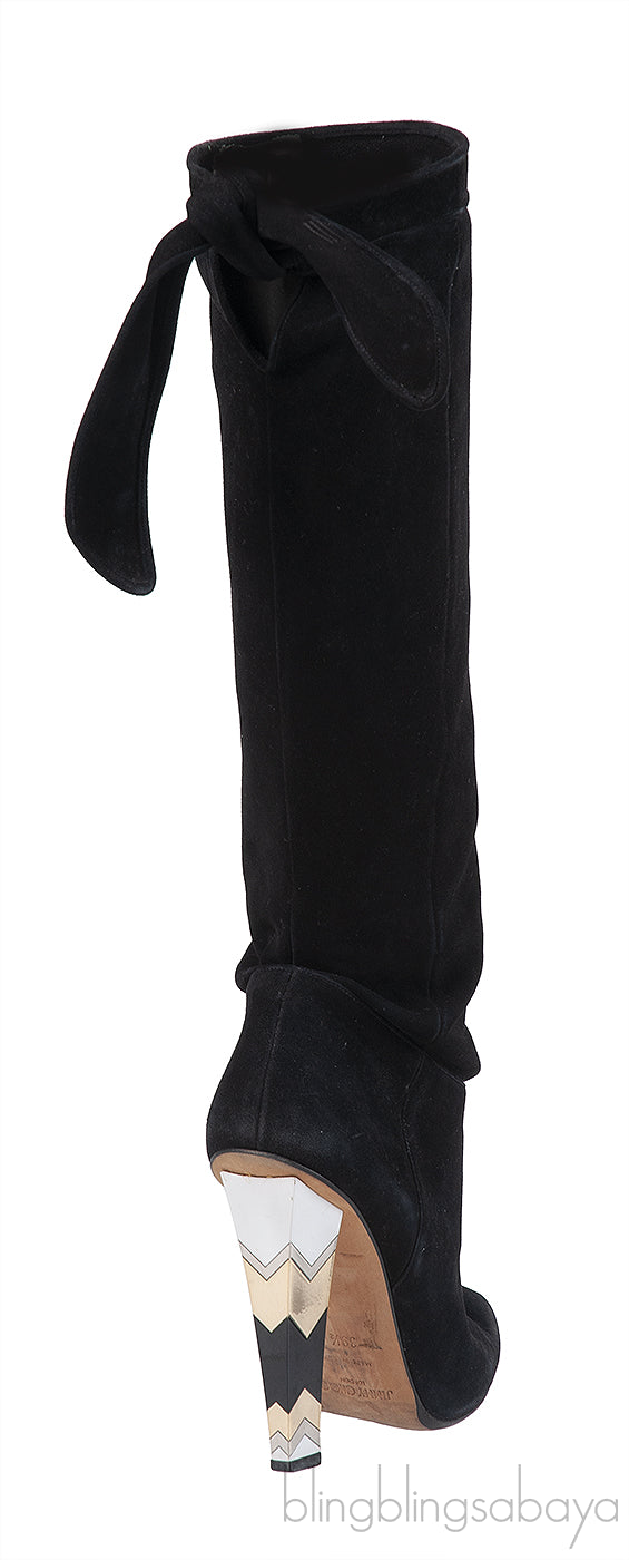 Jimmy Choo Black Suede Knee-high Boots
