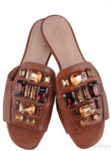 Tod\'s Flat Crystal Slip On Sandals