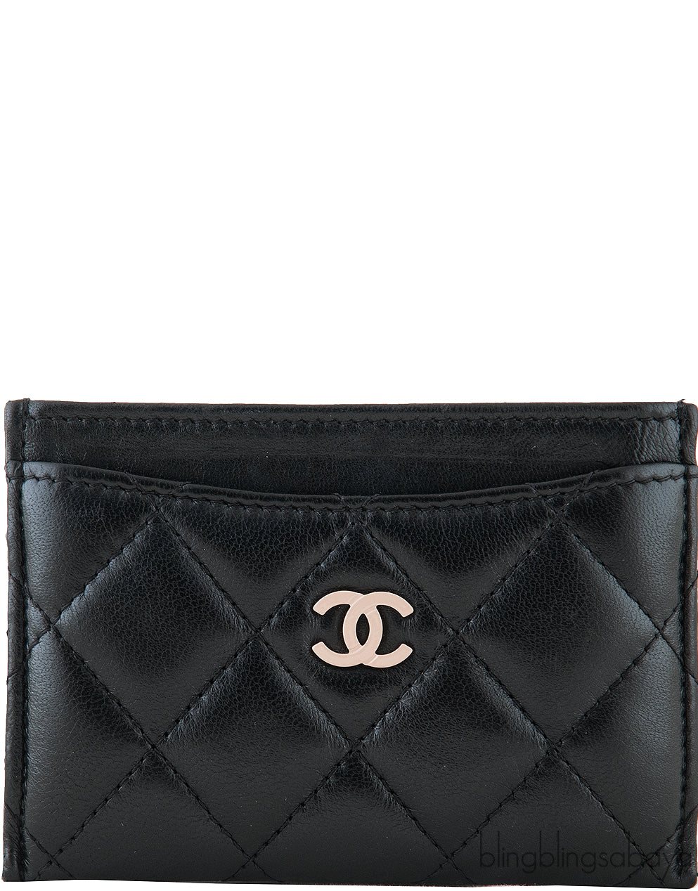 Black & Beige Quilted Cardholder