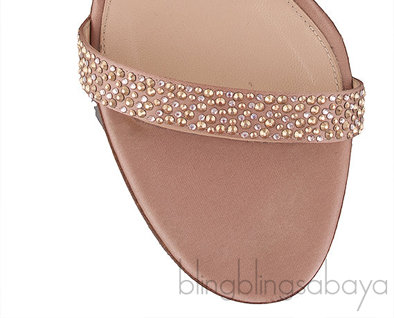 Glam Nude Crystal Sandals