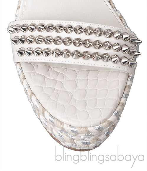 Madmonica 120 Spiked Croc-effect Leather Espadrille Wedge