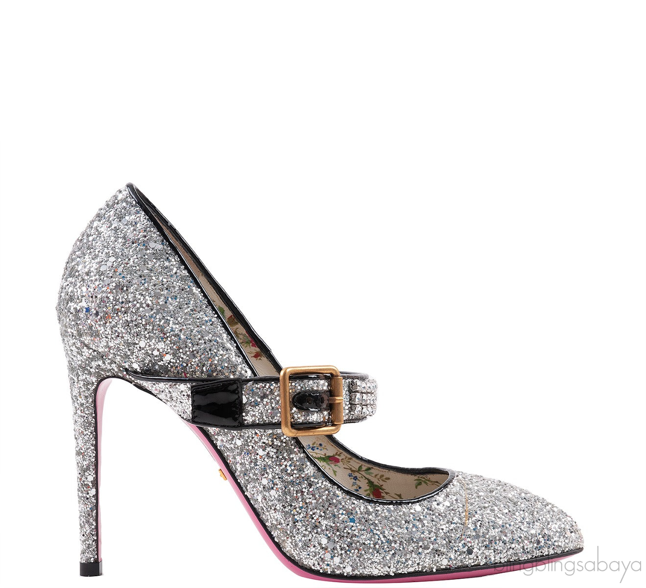 Sylvie Silver Crystal Glitter Heels