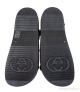 Gucci Black Crystal Embellished Monogram Pattern Sandals