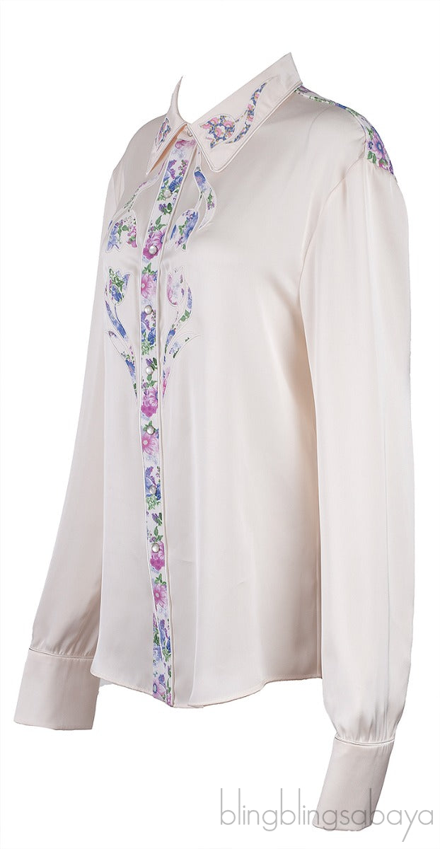 Off-white Floral Trim Shirt