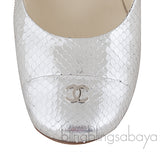 Silver Metallic Python Heels