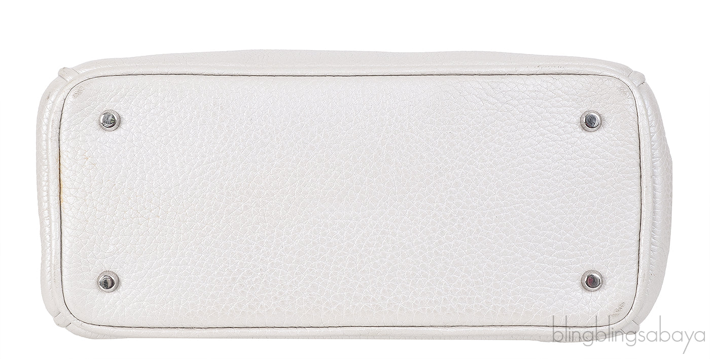 Christian Dior Diorissimo Metallic White Mini Tote Bag