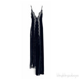 Stella McCartney Black Velvet Lace Sleeveless Maxi Dress