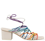 Jamie Multicolor Knotted Ankle-wrap Sandals