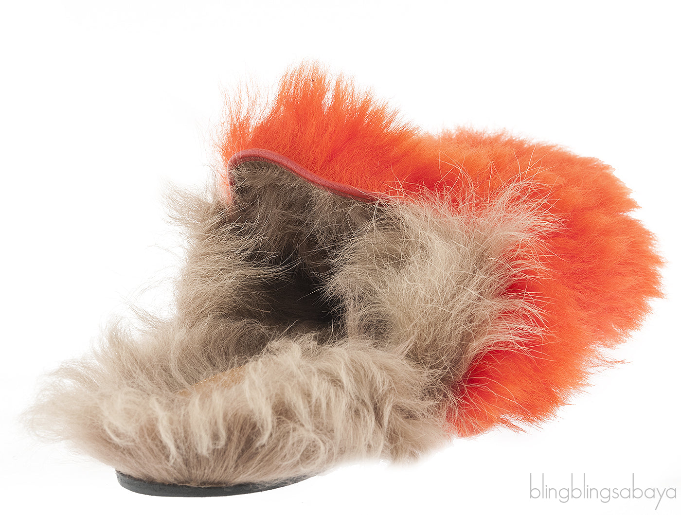 Gucci Orange Wool Princetown Slide