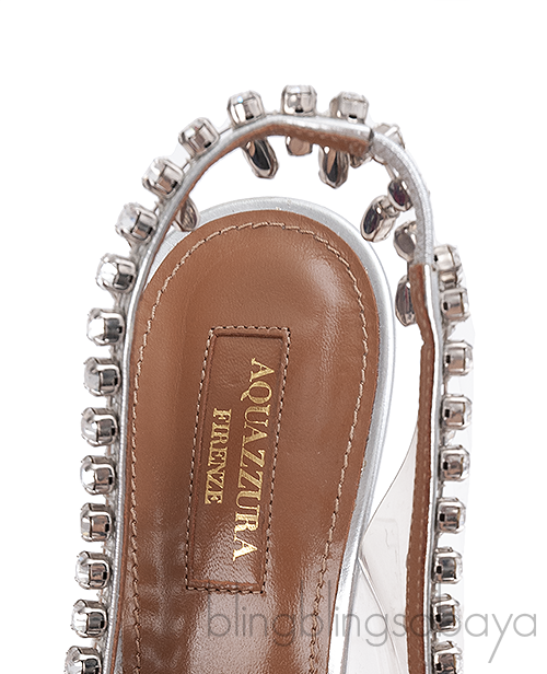 Aquazzura PVC Crystal Slingback Heels