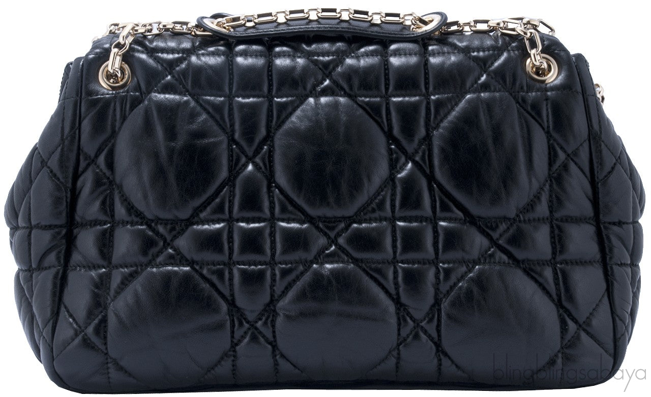 Black Quilted Leather Shoulder Bag