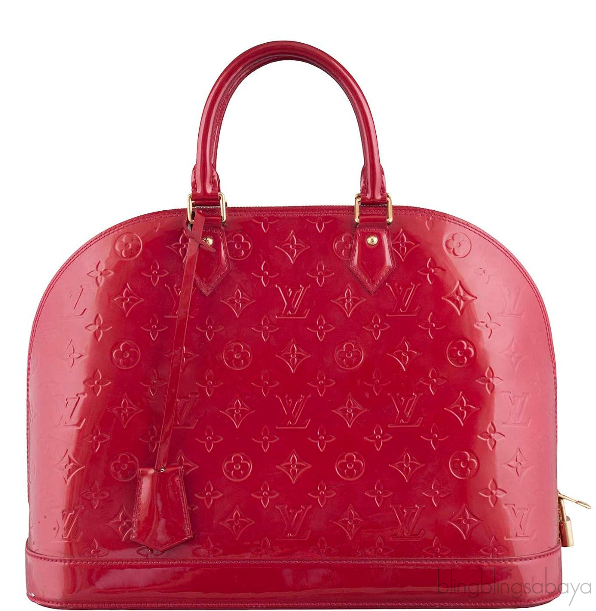 Alma Red Monogram Vernis Bag