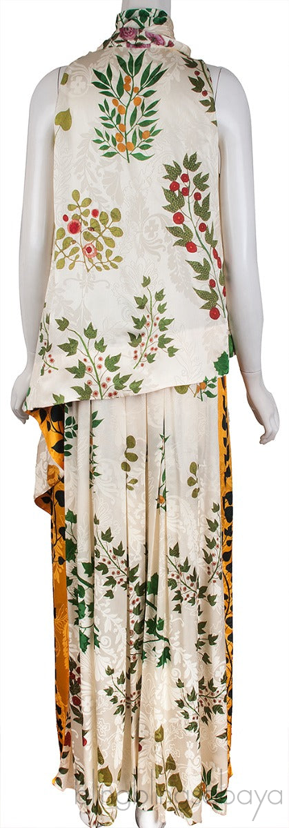 Printed Halter Blouse & Wide Leg Trouser