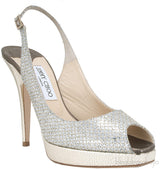 Champagne Glitter Mesh Slingback