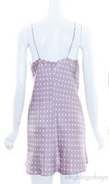 Lilac Polka Dot Satin Chemise