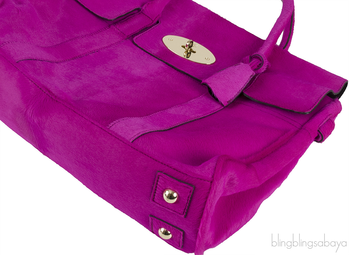 Fuchsia Pony Hair Bayswater Top Handle Bag