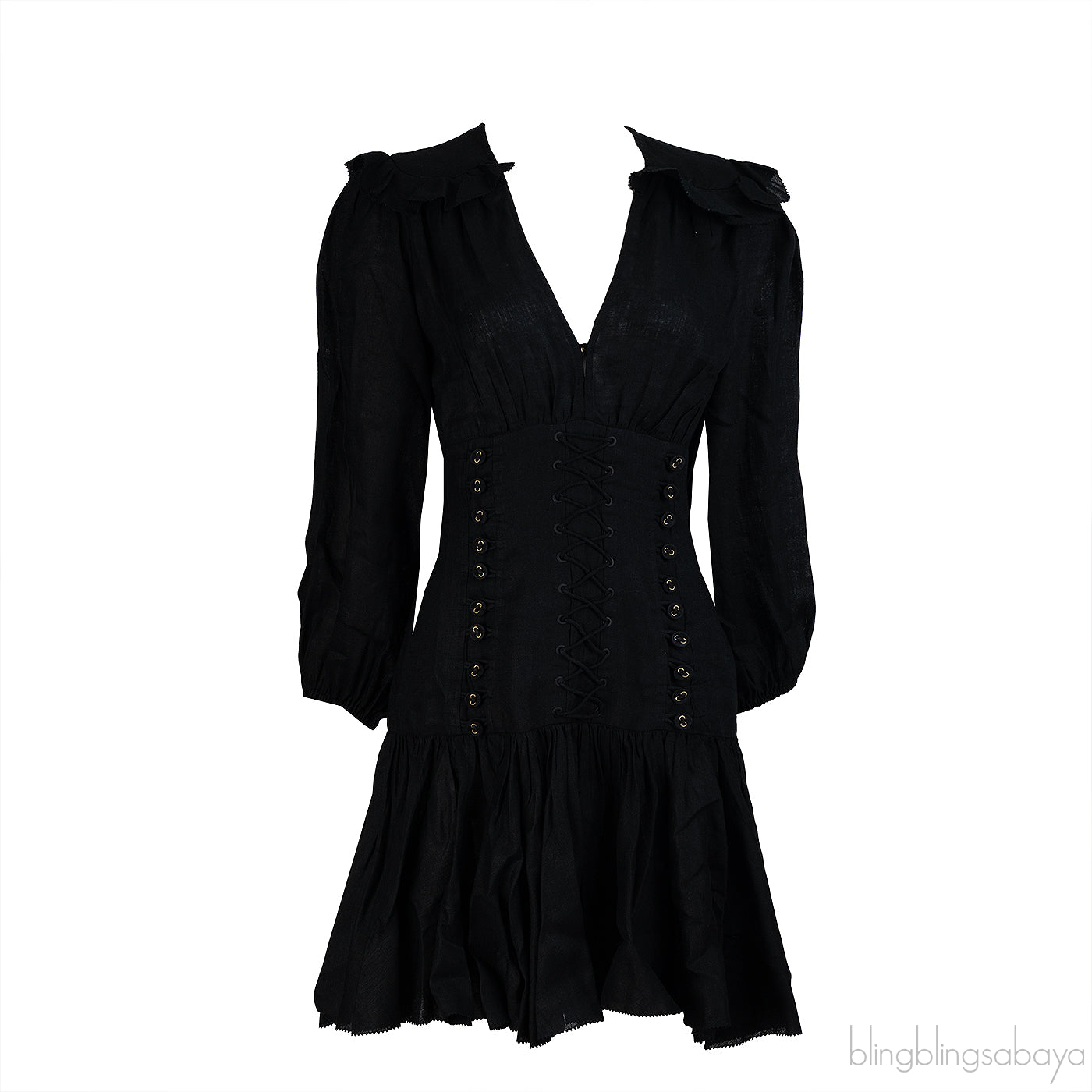 Zimmerman Black Sailor Mini Dress