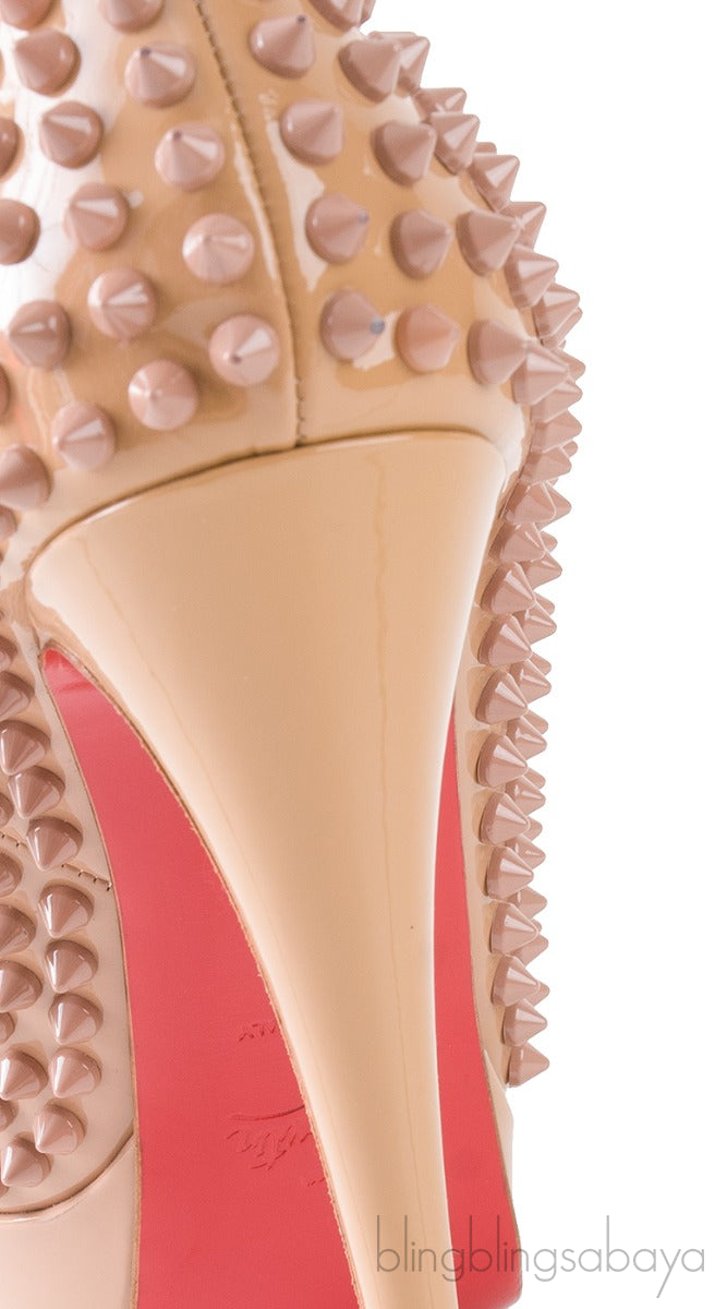 Lady Peep Toe Spikes Nude Heels