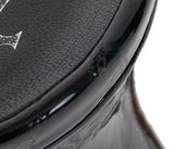 Gina Black Crystal Croc Embossed Sandals 36