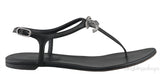 Black T-strap Thong CC Sandals