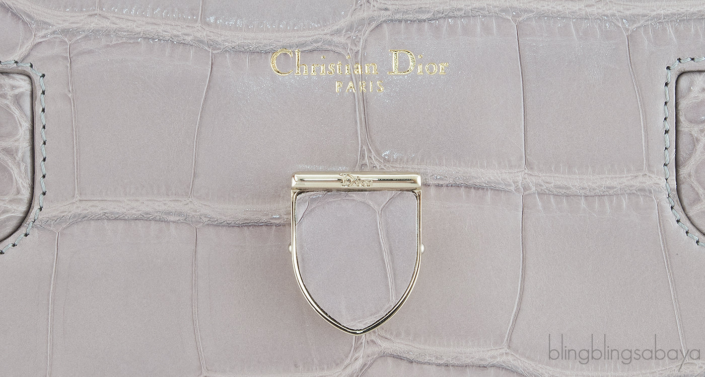 Diorever Grey Crocodile Medium Bag