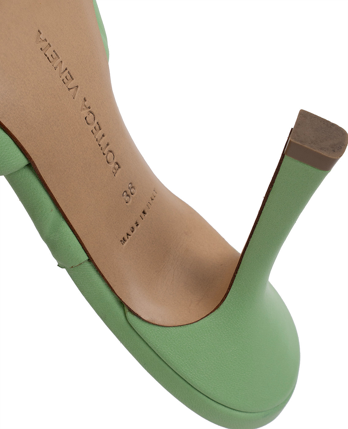 Bottega Veneta Mint Green Nappa Quilted Lido Mule Sandals 38