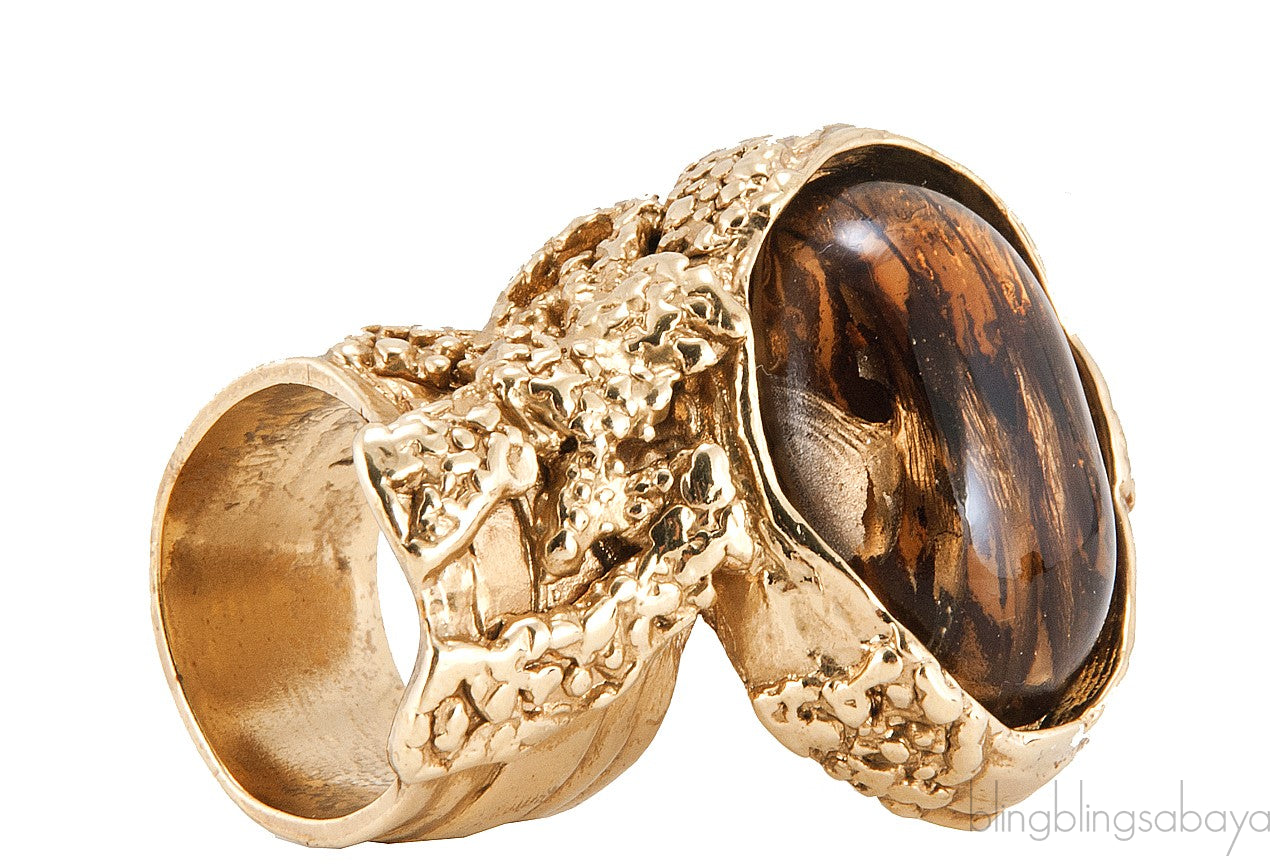 Arty Oval Ring Brown