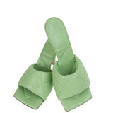 Bottega Veneta Mint Green Nappa Quilted Lido Mule Sandals 38