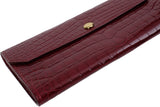 Kwanpen Bordeaux Crocodile Flap Wallet