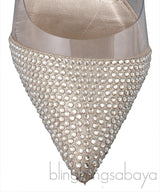 PVC Light Gold Crystal Heels