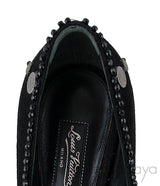 Black Catrin Bead Emb Vamp Heels