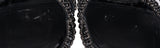 Gina Black Crystal Croc Embossed Sandals 36