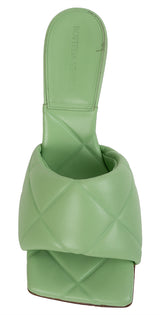 Bottega Veneta Mint Green Nappa Quilted Lido Mule Sandals 38