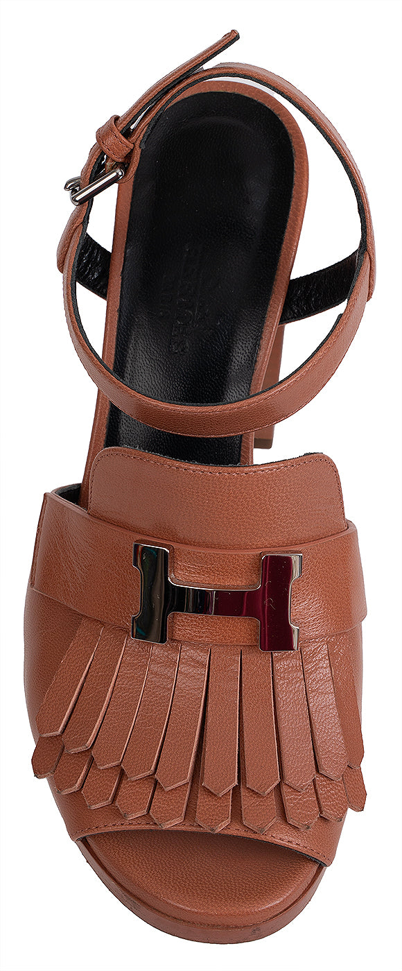 Hermes Alesia H Logo Sandals 37