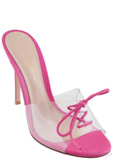 Pink PVC Bow Slide Sandals