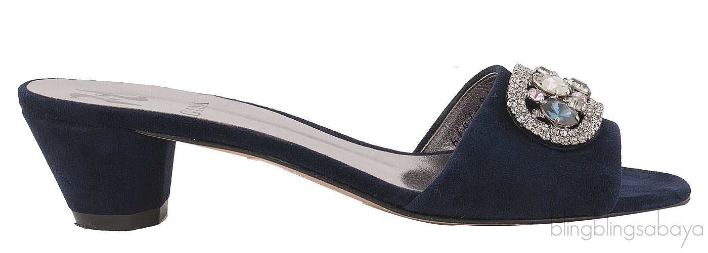 Crystal Velvet Slip-on Sandal