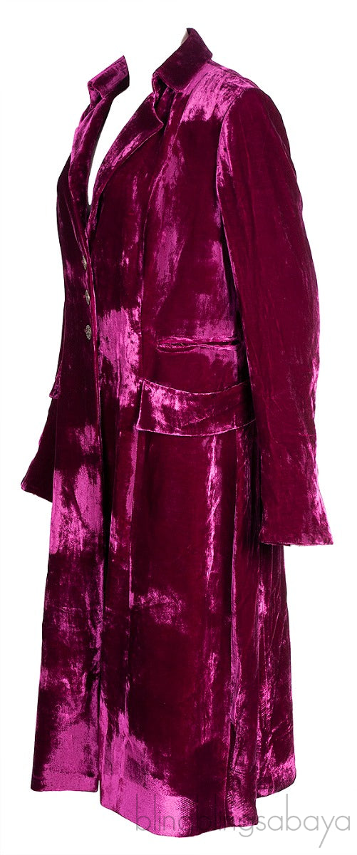 Purple Velvet Trench Coat