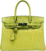 Birkin 30 Ostrich Vert Anis