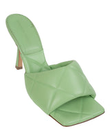 Bottega Veneta Mint Green Nappa Quilted Lido Mule Sandals 38