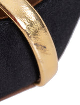 Malone Souliers Maureen Black Satin Gold Heels 41